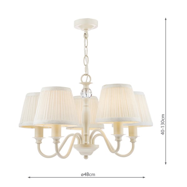 (image for) Laura Ashley Ellis 5lt Pendant Ivory With Shades